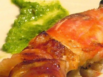 Gamberi grigliati al pesto ed aroma al limone